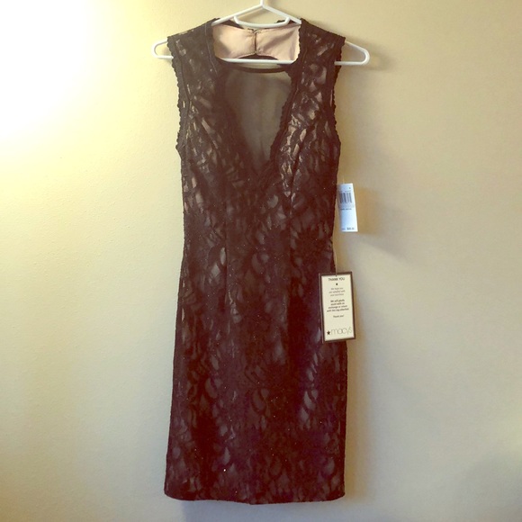 Juniors’ Illusion Lace Bodycon Dress - Picture 1 of 5